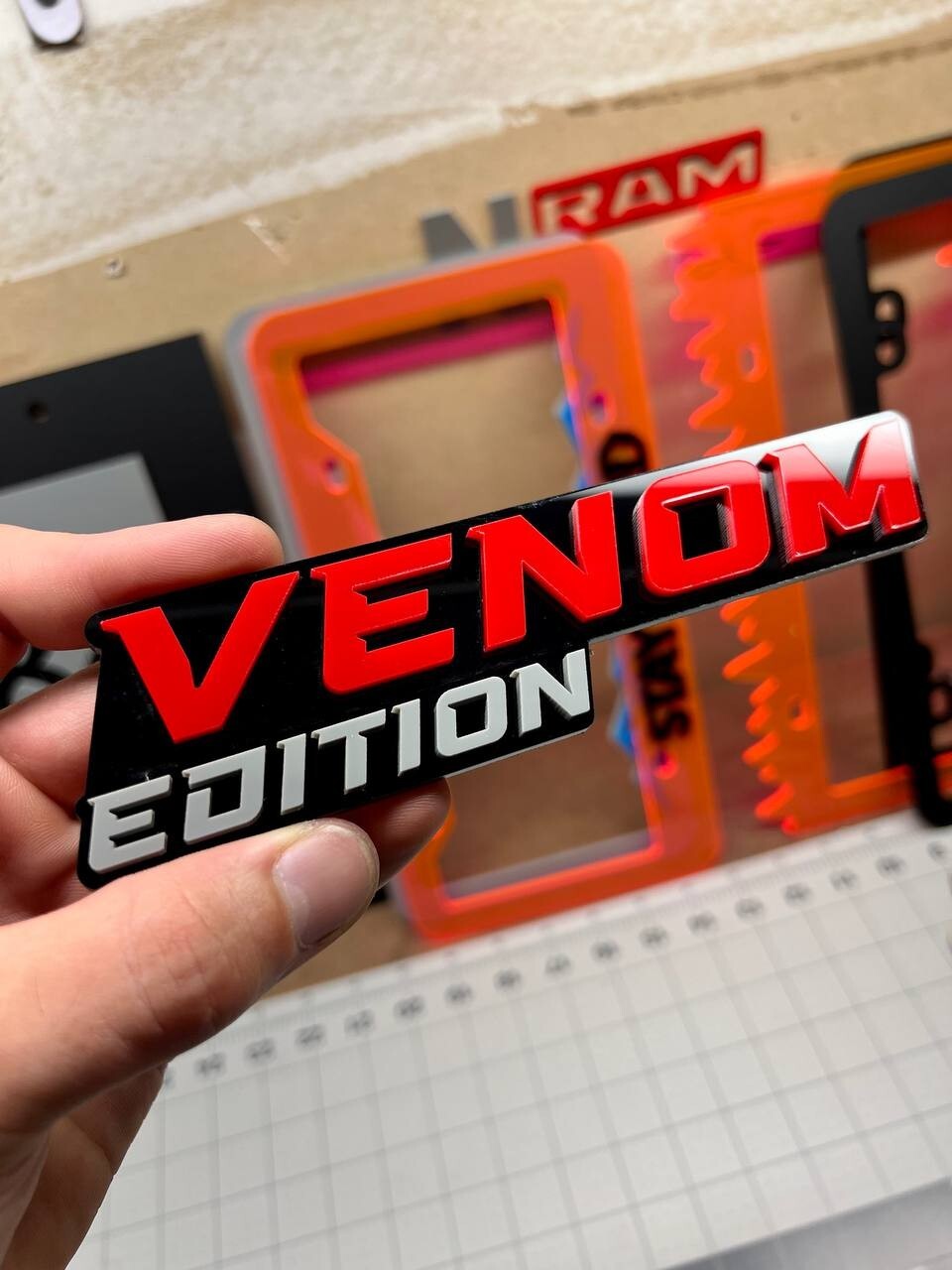 1PCS Red Venom Edition Emblem Car Badges Badass 3D Sticker Decal Multicolor