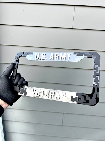 Veteran U.S. Army Black License Plate Frame Cover, Frame, car frame