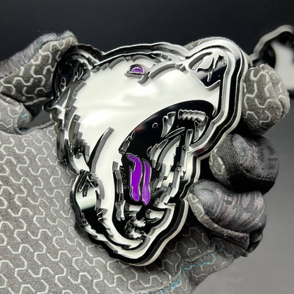 2PCS Angry Bear Emblems – Aggressive 3D Acrylic Car & Truck Fender Badges