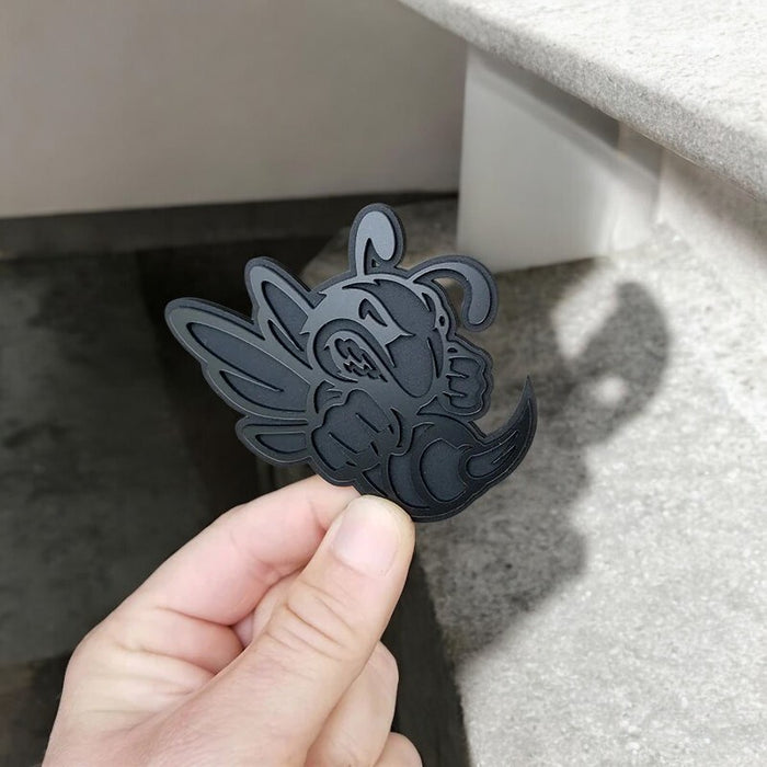 Hornet Emblem Badges Matte Black  Emblem Bee , 2 Badges, Fender Angry Agressive