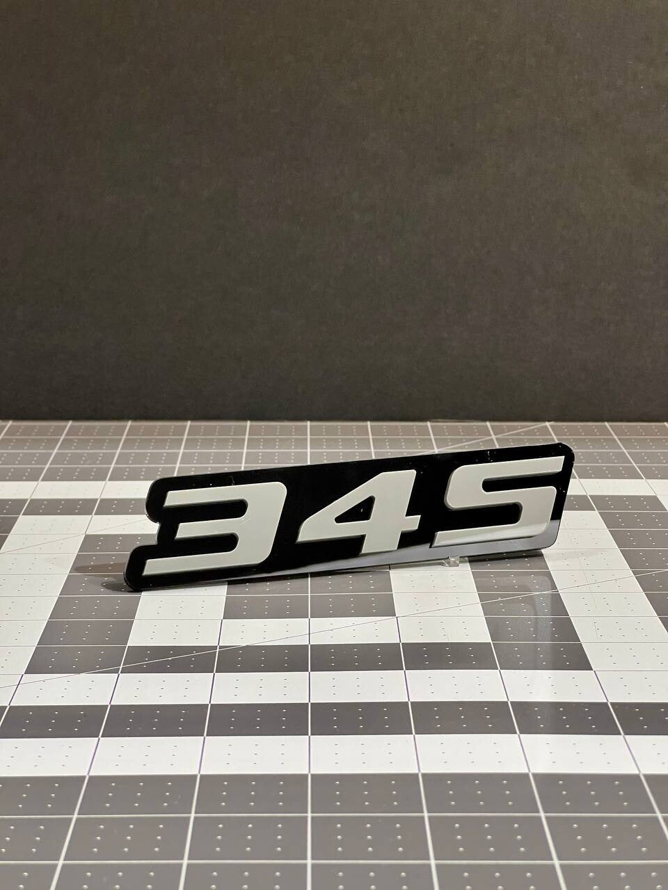 2PCS Grey Black 345 Hemi Emblems 345 Side Fender Badge 3D for 345 Emblem
