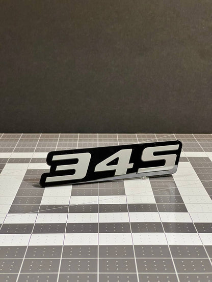 2PCS Grey Black 345 Hemi Emblems 345 Side Fender Badge 3D for 345 Emblem