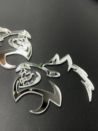 Mirror Wolf Badges Emblem Car/Truck, (2) BADGES, Fender Angry Agressive Raging