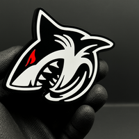 1PC SHARK Car Emblem – 3D Acrylic Exterior Badge for Fender, Trunk or Door