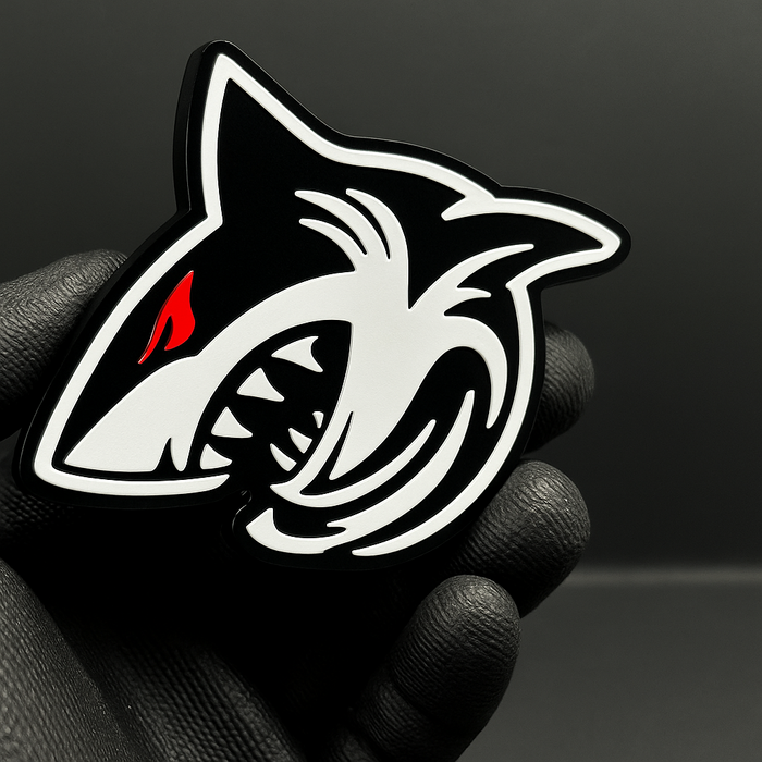 1PC SHARK Car Emblem – 3D Acrylic Exterior Badge for Fender, Trunk or Door