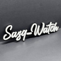 1PCS SASQ-WATCH Emblem – Custom 3D Multicolor Acrylic Car Exterior Badge