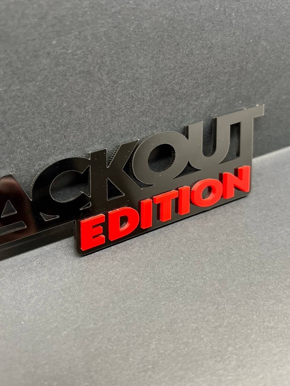 1PC BLACKOUT Emblem – Black Edition 3D Acrylic Car Badge Decal Sticker