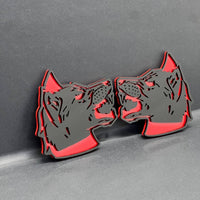 2PCS Wolf Emblem Badges Car Truck Fender Angry Aggressive Racing Style Decal