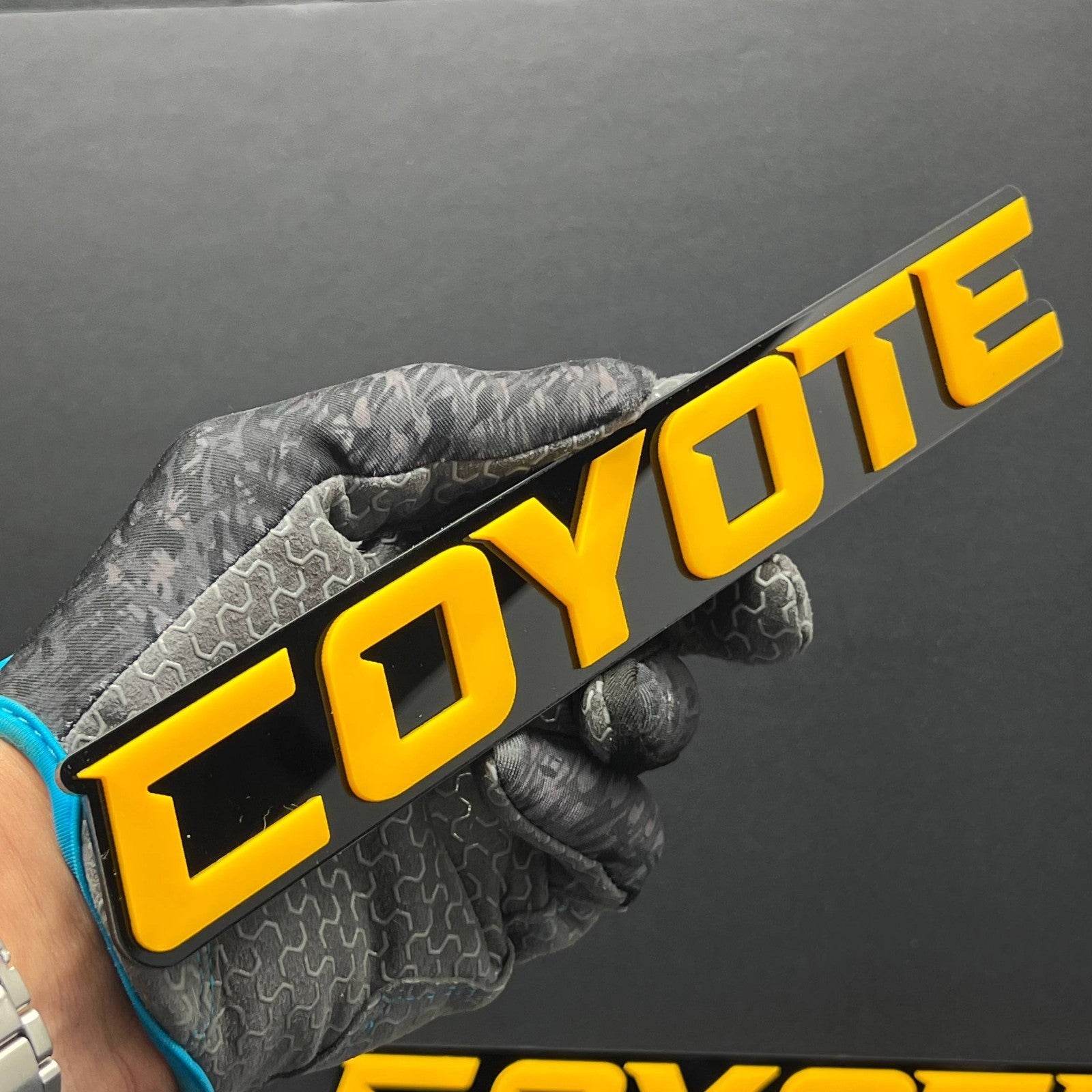 1pc COYOTE 3D Emblem – Black Aggressive Racing Fender Badge for Car & Truck