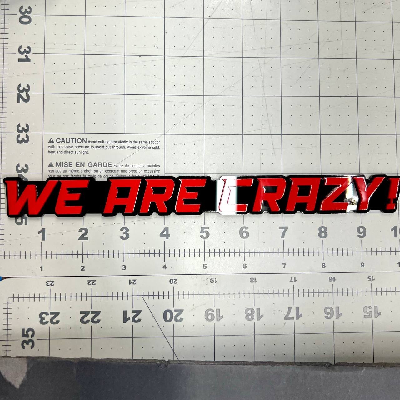 1PC WE ARE CRAZY Emblem – 3D Multicolor Acrylic Fender & Tailgate Car Badge