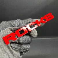 1PC ROCKS Emblem – Acrylic Tailgate or Fender Badge for Car, SUV, Truck