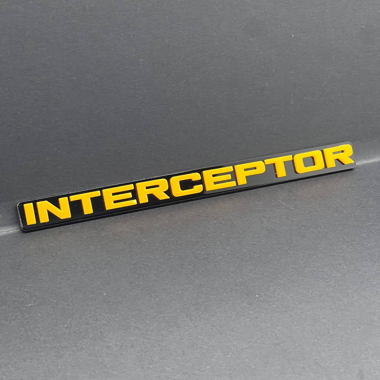 1PC INTERCEPTOR Emblem – Custom 3D Acrylic Fender & Tailgate Car Badge Decal