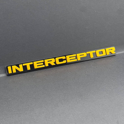 1PC INTERCEPTOR Emblem – Custom 3D Acrylic Fender & Tailgate Car Badge Decal