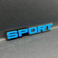 1PC SPORT Badge – 3D Multicolor Acrylic Exterior Emblem for Car, SUV, Truck