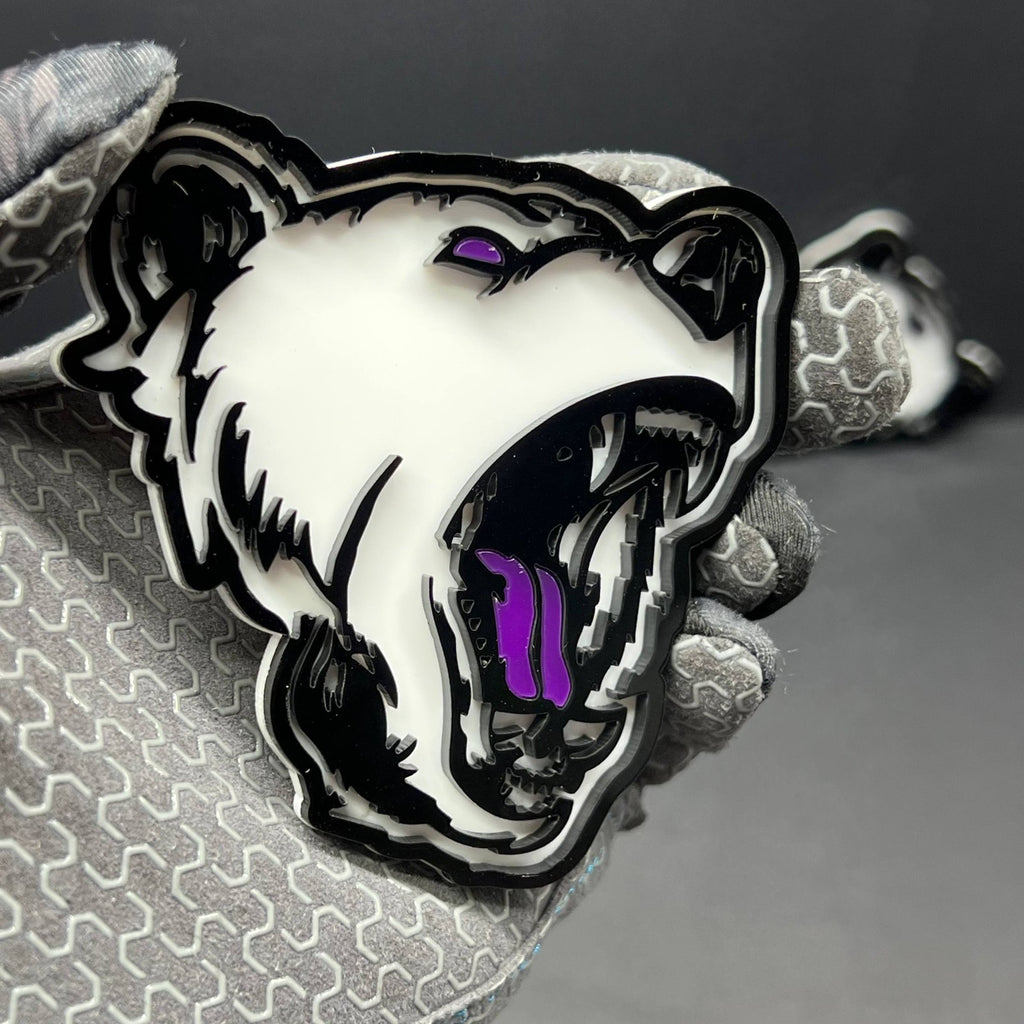 2PCS Angry Bear Emblems – Aggressive 3D Acrylic Car & Truck Fender Badges