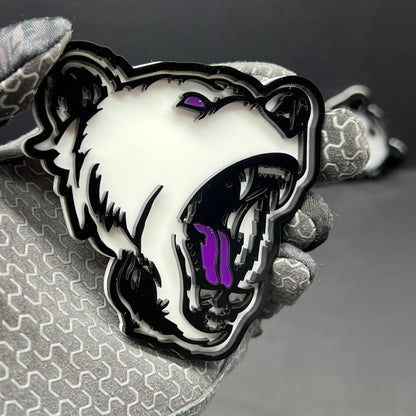 2PCS Angry Bear Emblems – Aggressive 3D Acrylic Car & Truck Fender Badges