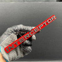 1pcs INTERCEPTOR Multicolor Acrylic Emblem – Custom Fender & Trunk Vehicle Badge