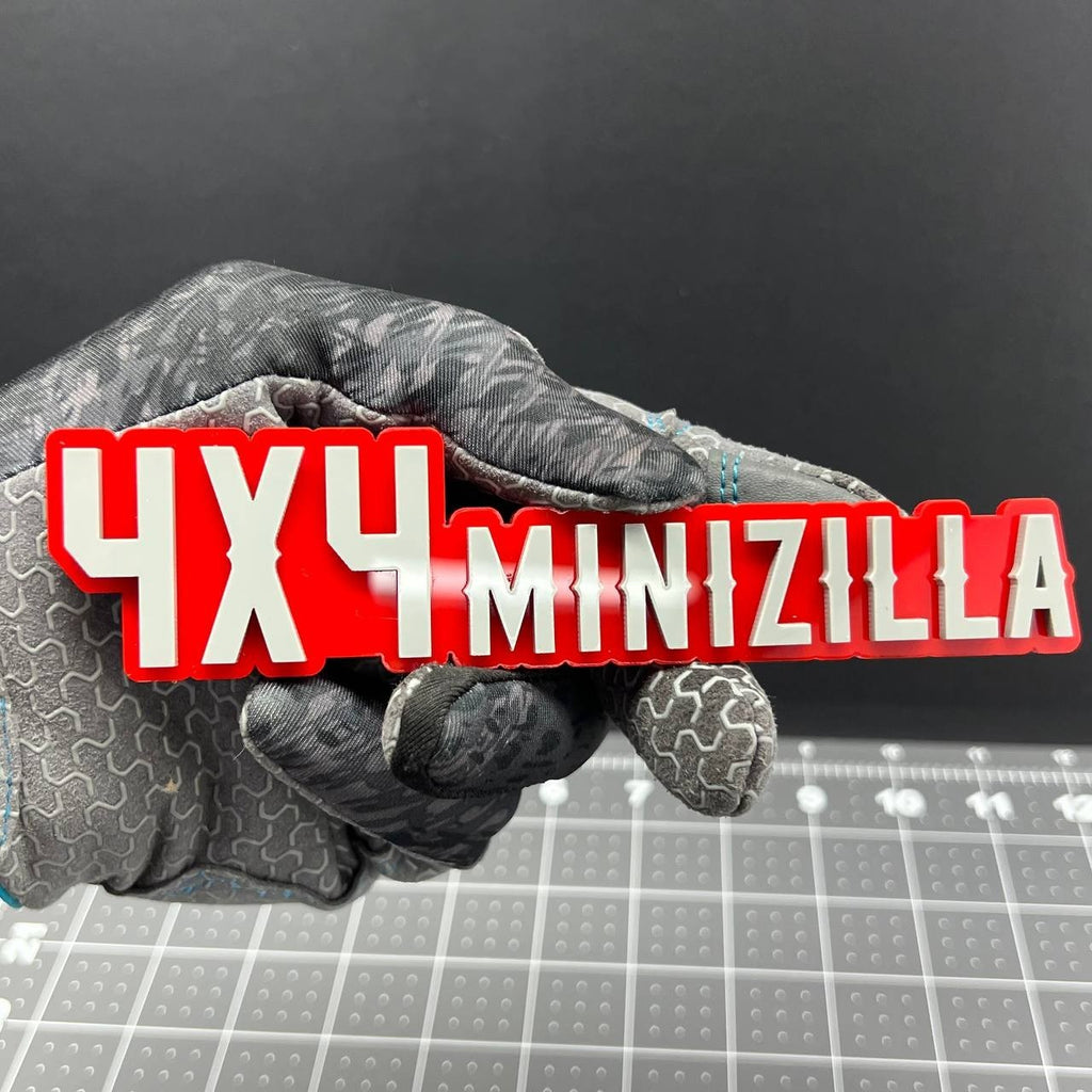 1PC 4x4 Minizilla Emblem – 3D Acrylic Exterior Car Badge Decal for Truck SUV