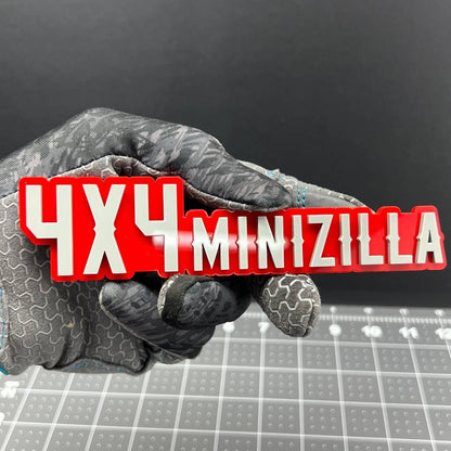1PC 4x4 Minizilla Emblem – 3D Acrylic Exterior Car Badge Decal for Truck SUV