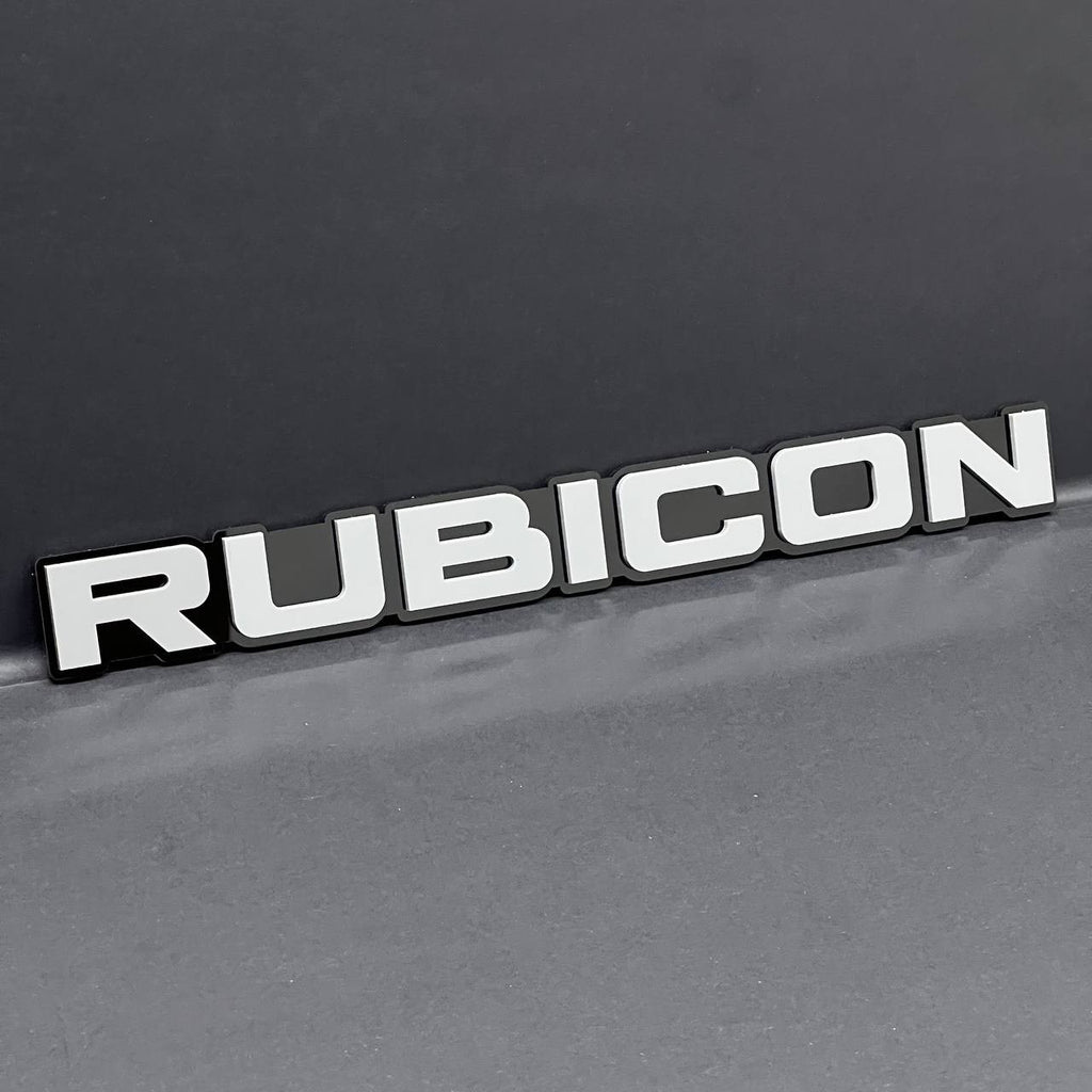 RUBICON EMBLEMS QTY 2 FENDER EXTERIOR RUBICON BADGE PAIR 3D EMBLEMS