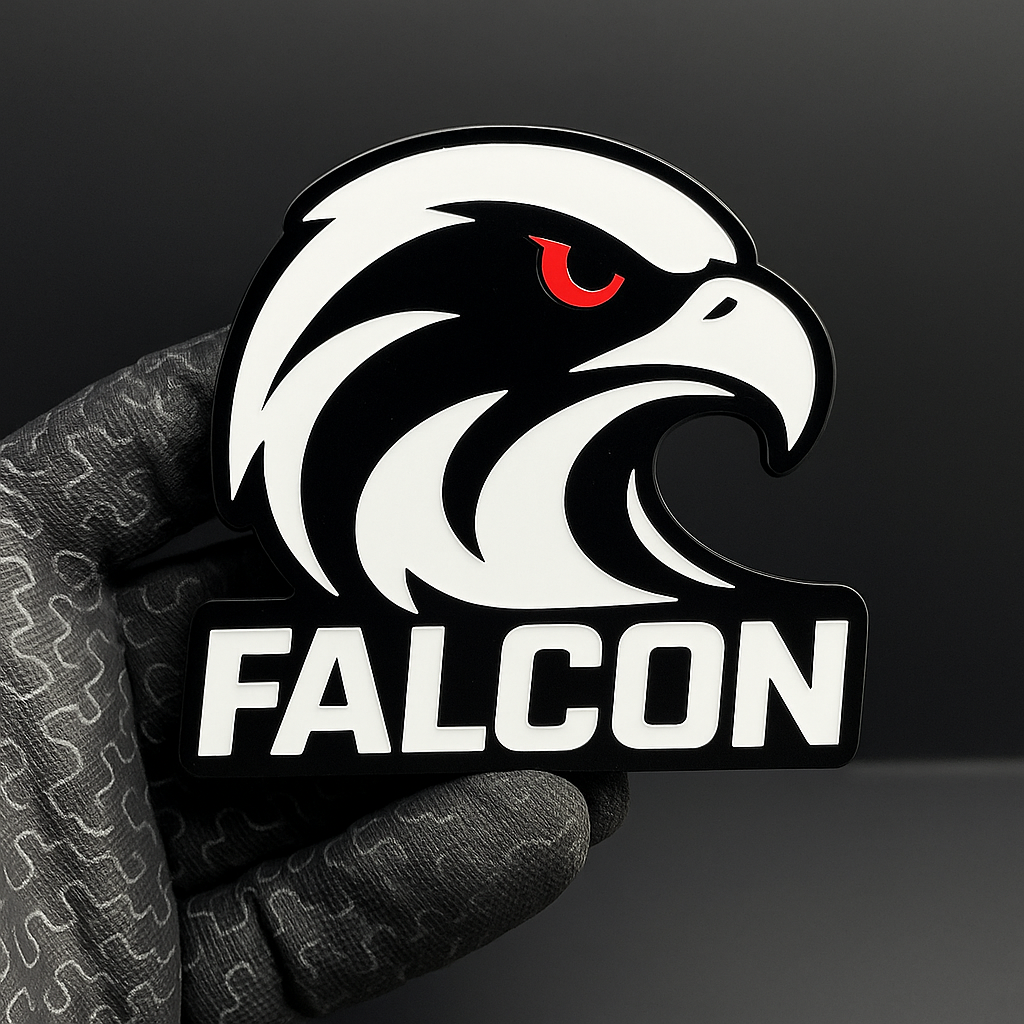 1pcs FALCON - Emblem Car Side Fender Grill Trunk Badge Sticker Decal