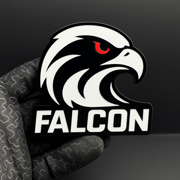 1pcs FALCON - Emblem Car Side Fender Grill Trunk Badge Sticker Decal