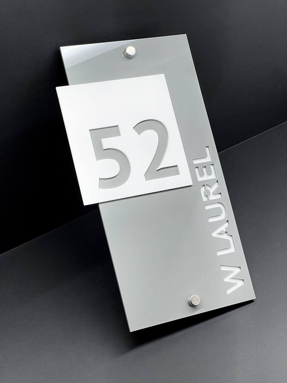 House Number Sign Personalized Modern Outdoor Address Plate Custom Home