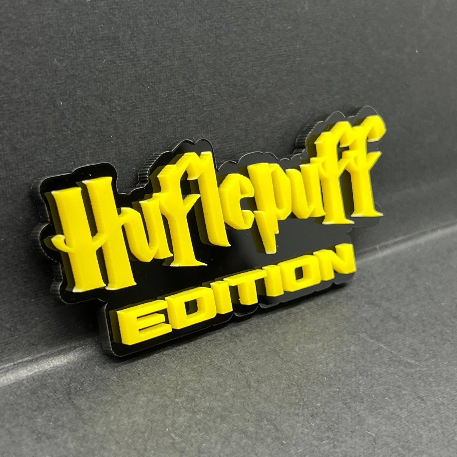 1pc Hufflepuff Edition 3D Emblem – Multicolor Car Badge Decal for Custom Look