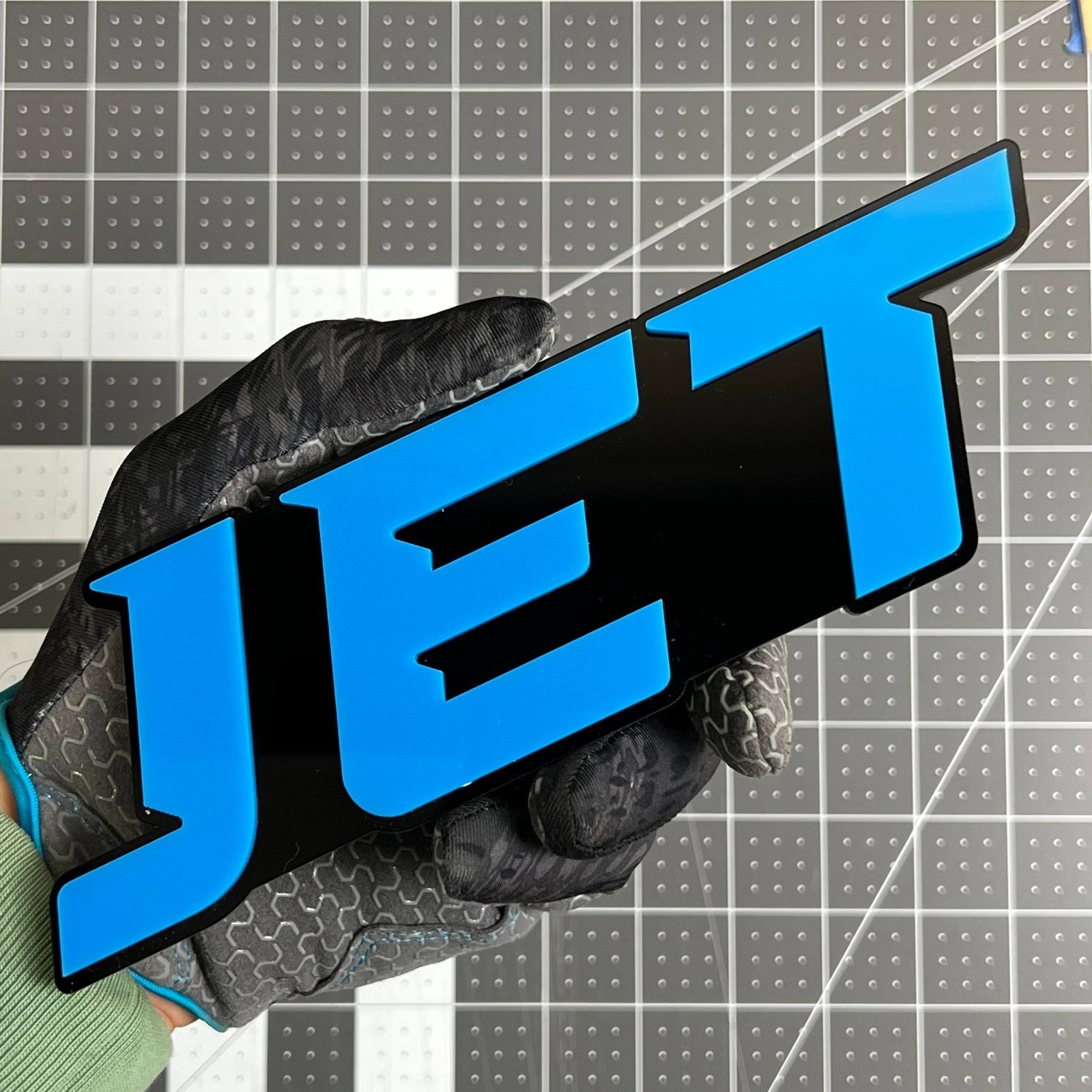 1PCS JET Emblem – Durable 3D Multicolor Acrylic Car Exterior Badge