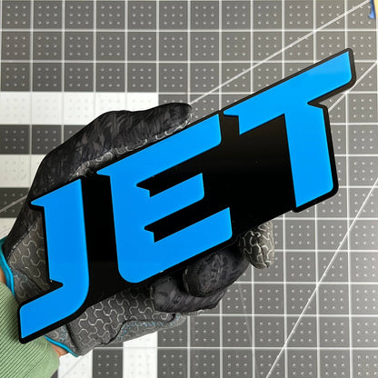 1PCS JET Emblem – Durable 3D Multicolor Acrylic Car Exterior Badge