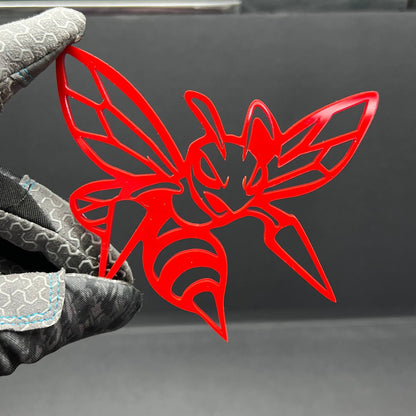 2PCS Hornet Bee Angry 3D Emblems – Multicolor Acrylic Muscle Car Badges