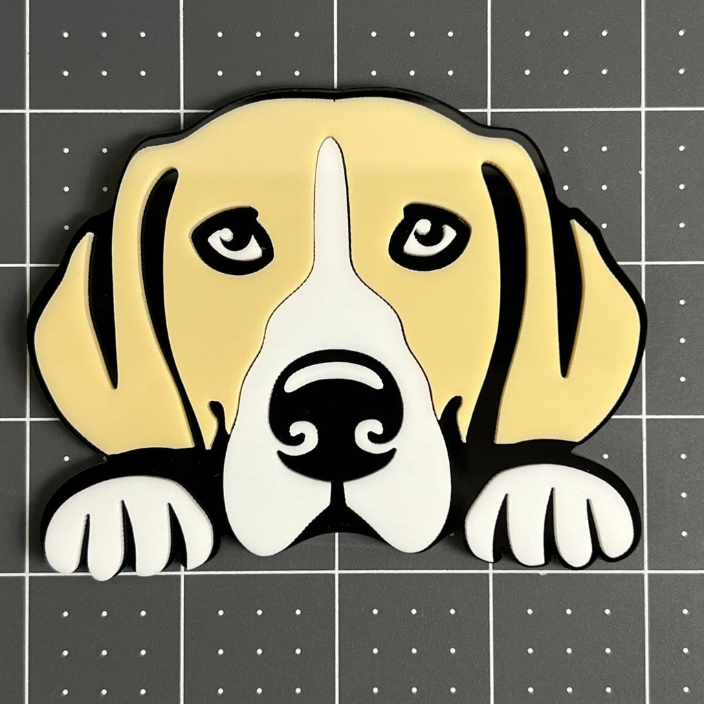 1PC BEAGLE Emblem – Custom 3D Multicolor Acrylic Dog Car Exterior Badge