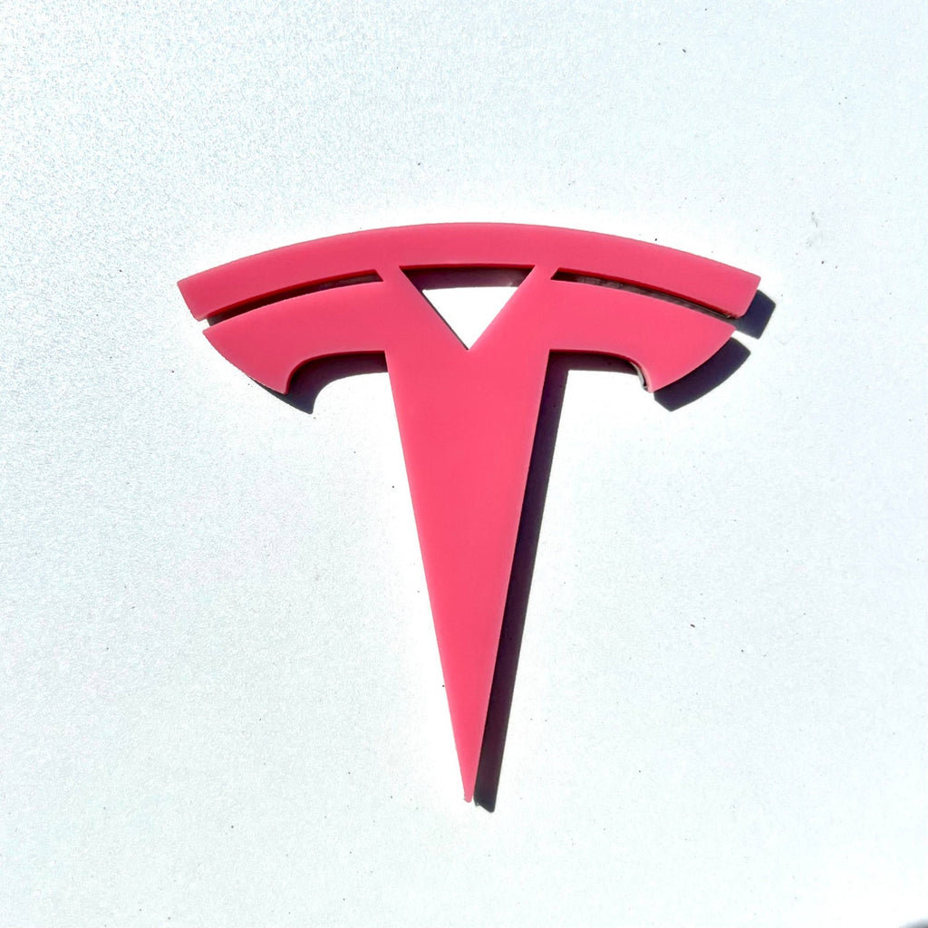 2PCS Tesla 3D Emblems – Multicolor Acrylic Badges for Car & SUV