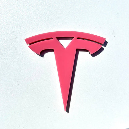 2PCS Tesla 3D Emblems – Multicolor Acrylic Badges for Car & SUV