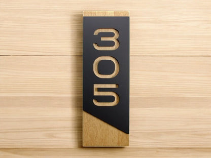 Door number Sign for Hotel Signage made of wood & acrylic Room Number Sign