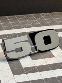 2pcs 5.0 Emblem Multicolor Badges White On Black Fender Angry Aggressive Racing