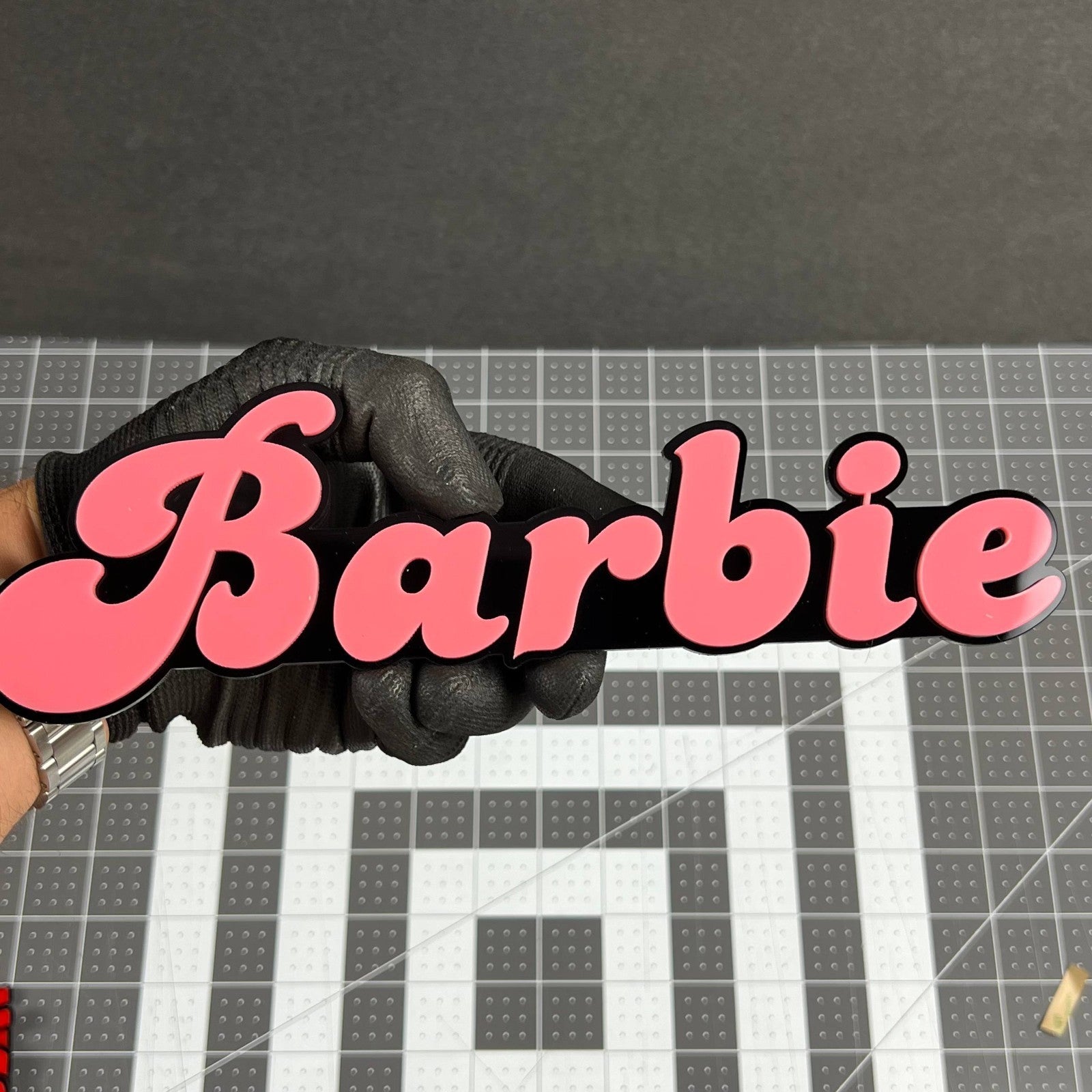 1pc BARBIE Multicolor 3D Acrylic Emblem – Custom Badge for Cars, SUVs & Trucks