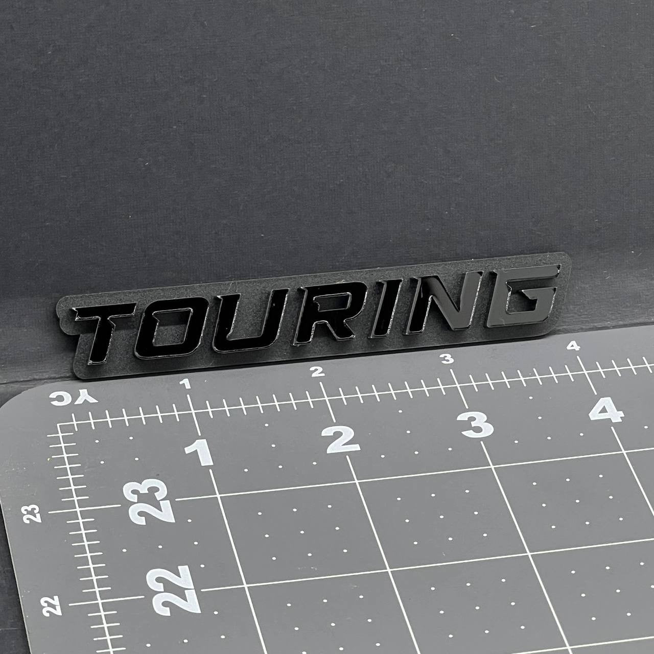 1PC TOURING Emblem – 3D Acrylic Tailgate Badge Decal for Car, Truck, SUV