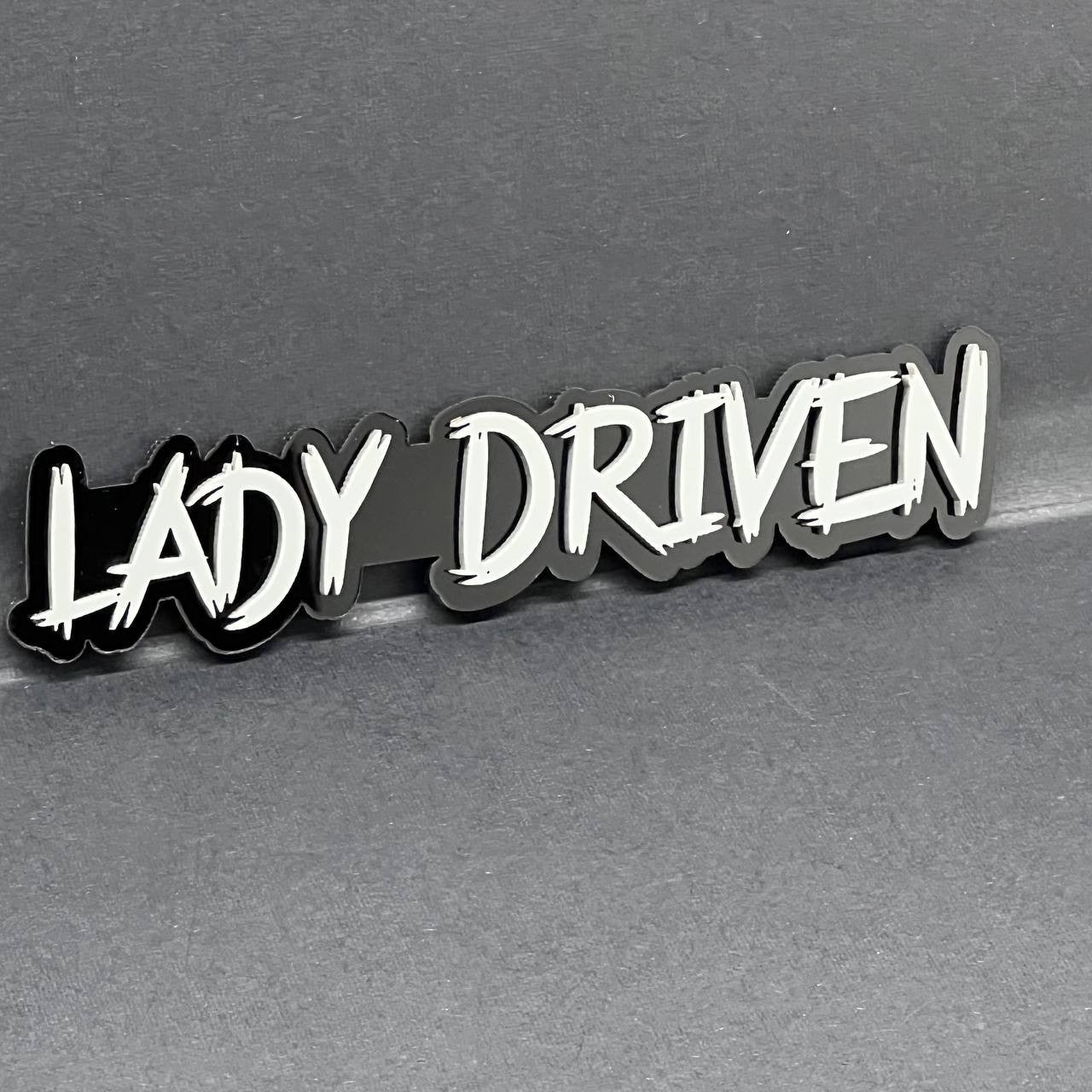 1PC Lady Driven 3D Emblem – Custom Fender or Tailgate Badge for Car SUV or Truck