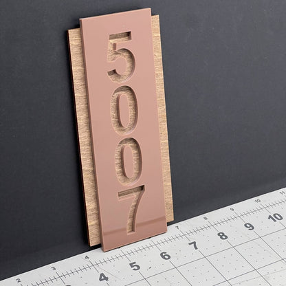 Hotel Room Number Sign – Wood & Acrylic Apartment Door Signage Custom