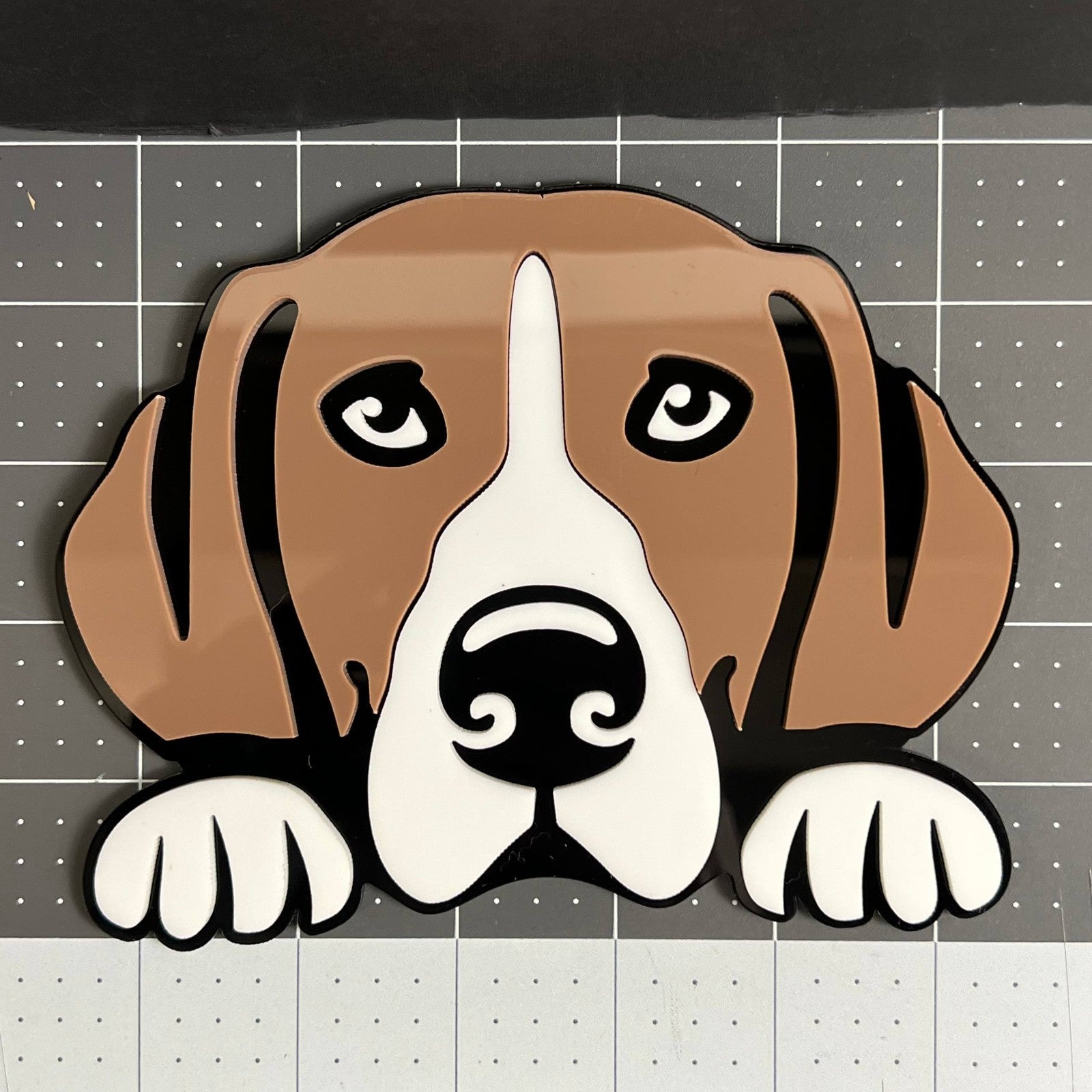 1PCS BEAGLE Emblem – Durable 3D Multicolor Acrylic Dog Lover Car Badge