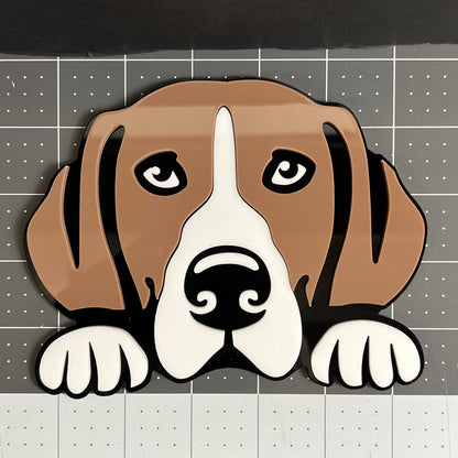 1PCS BEAGLE Emblem – Durable 3D Multicolor Acrylic Dog Lover Car Badge
