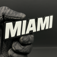 1PC MIAMI Emblem – 3D Acrylic Multicolor Badge for Car, Truck, or SUV