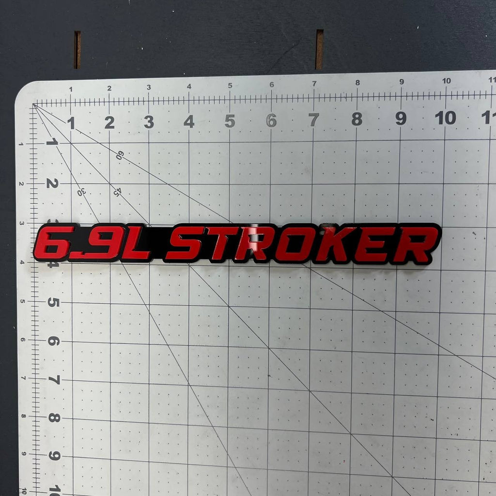 6.9L STROKER Engine Emblem Set (2PCS) Custom 3D Acrylic Fender & Tailgate Badge