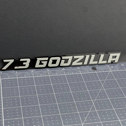 2PCS 7.3L GODZILLA Emblems Grey – 3D Fender Badges for Ford Engine Truck or SUV