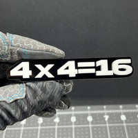 1PC 4x4=16 Emblem – 3D Acrylic Tailgate Badge Decal for Car, Truck, SUV