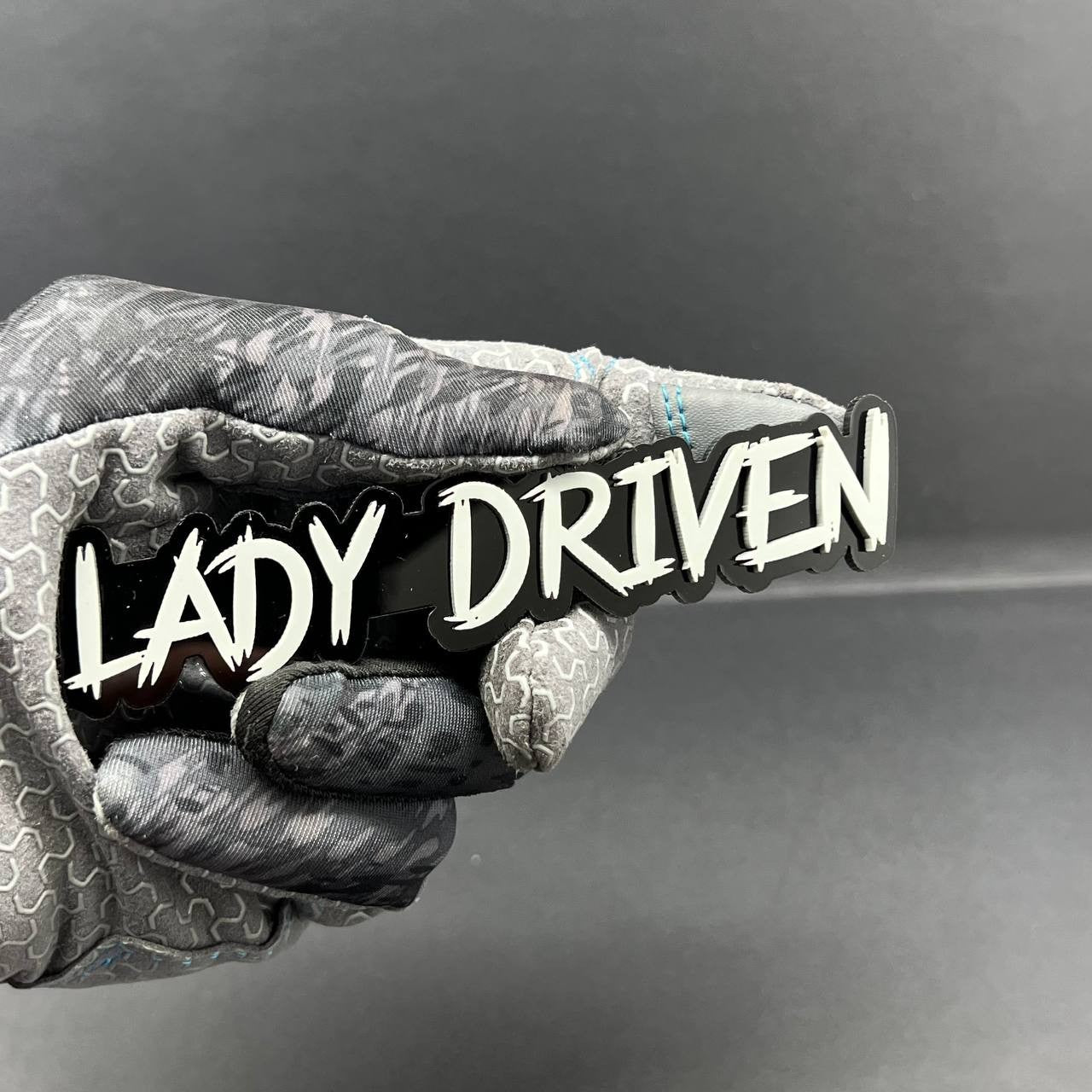 1PC Lady Driven 3D Emblem – Custom Fender or Tailgate Badge for Car SUV or Truck