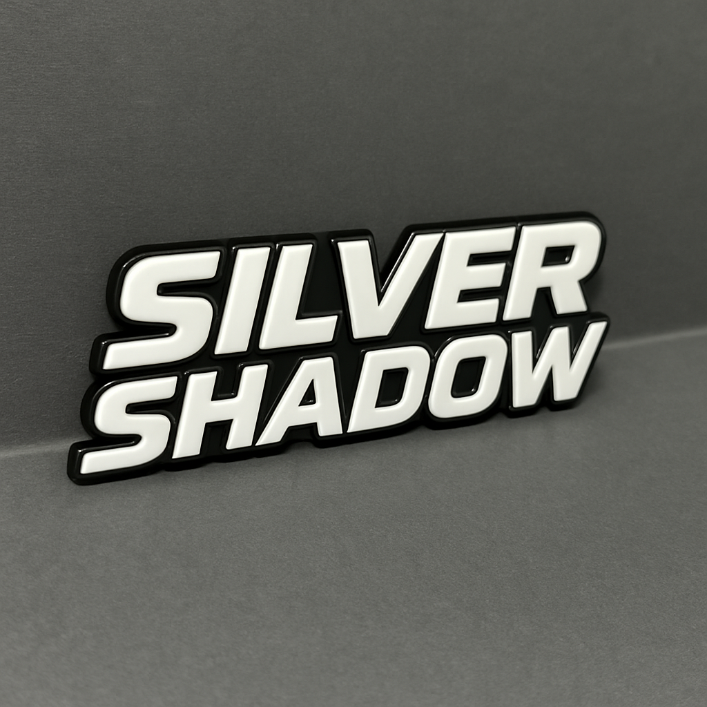 1pcs SILVER SHADOW Emblem Car Side Fender Grill Trunk Badge Sticker Decal