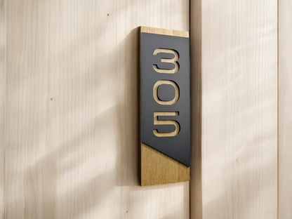 Door number Sign for Hotel Signage made of wood & acrylic Room Number Sign