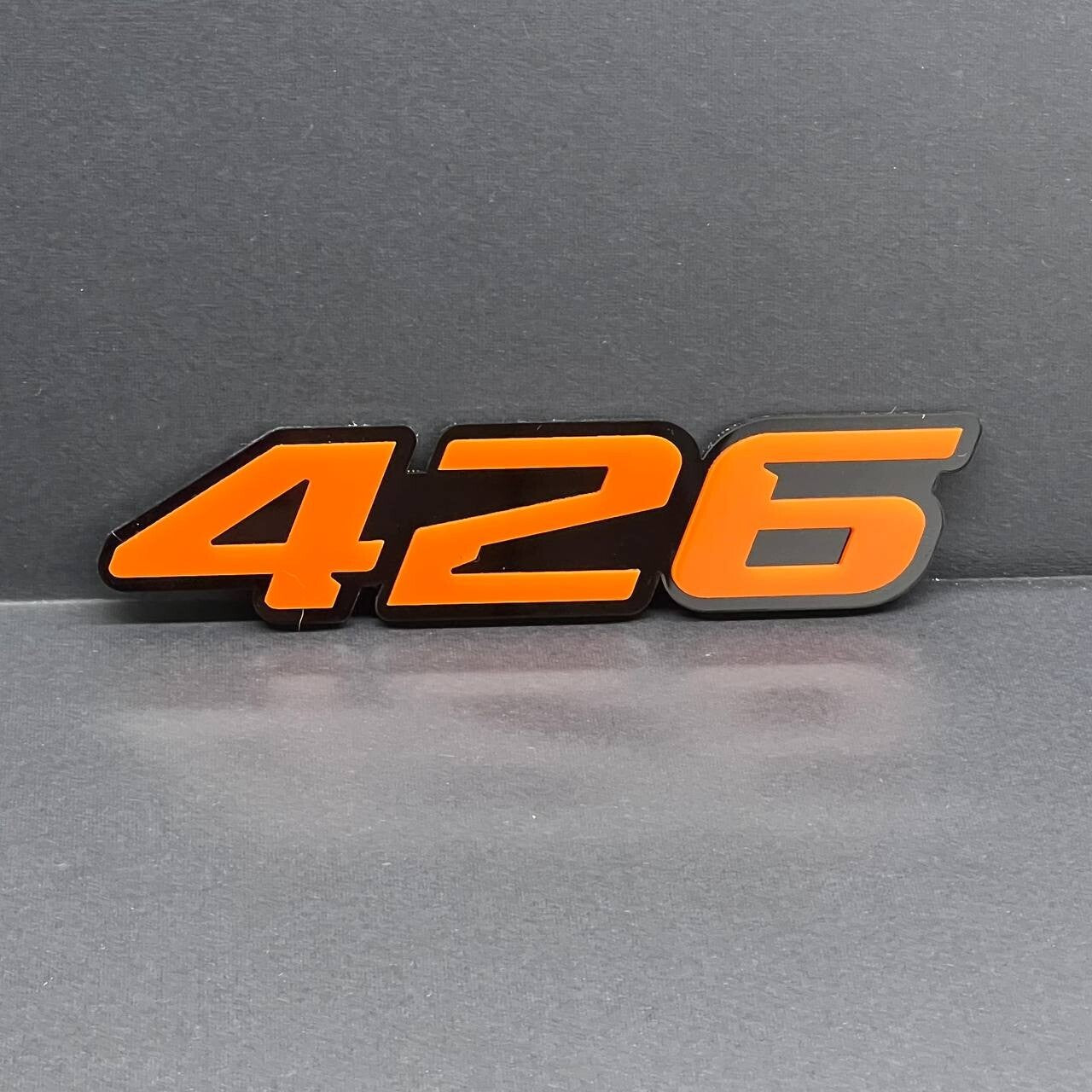 2x Orange Black 426 Hemi Emblems 426 Side Fender Badge 3D for 426 Emblem